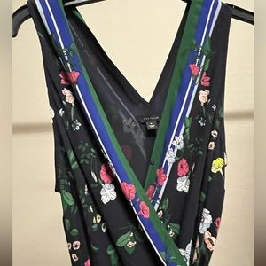 Midnight Blue with floral design. Ann Taylor dress.